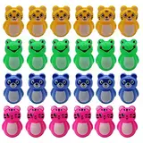 NUOBESTY 24Pcs Mini Tumbler Spielzeug Tier Spielzeug Spielzeug Cartoon Tigerbären Frosch Tumbler Spielzeug Home Tumbler Ornament Montessori Roly Poly Toy für Kinder