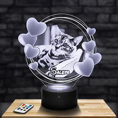 Lampephoto.fr - Personalisierte lampe mit foto und text durch Lasergravur. Geburtstagsgeschenk fotolampe Geschenkidee für weihnachten. Geschenk für Mann und Frau. 3D lampe mit Bild. Fotogeschenk