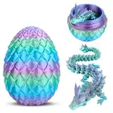 NVIYAM Drachenei mit Drache, 3D Gedrucktes Drachenei, Geheimnisvolles Drachenei, Beweglicher Dragon Egg, Abnehmbare Eierschale im Ei Drache Spielzeug, Heimbürodekoration Schreibtischspielzeug(Farbe)