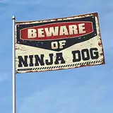 Country Boy Flaggen, Aufschrift "Beware Of Ninja", Pool-Schilder und Dekoration, lustige Raumdekoration für den Außenbereich, 30 x 45 cm