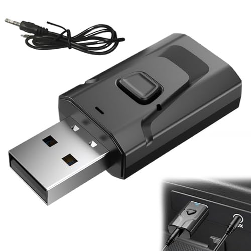 USB Bluetooth Sender Audio Tv Bluetooth Adapter, 2-In-1-Bluetooth Sender Empfänger Bluetooth Adapter Bluetooth Transmitter mit Klinke 3,5, für/Tv/Pc/Auto/Lautsprecher/Kopfhörer/Heimstereo