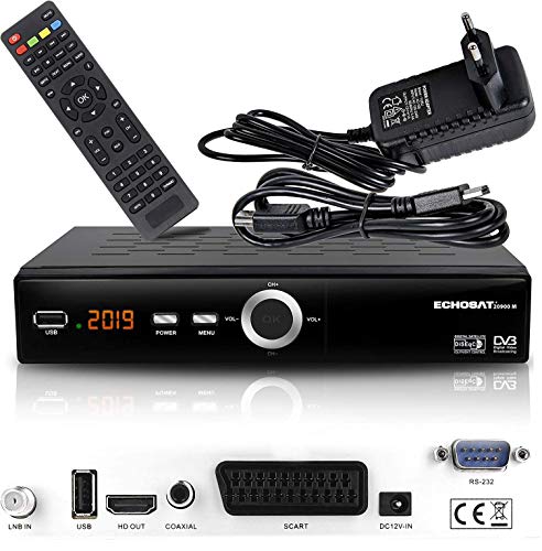 hd-line Echosat 20900 M Digital Satelliten Sat Receiver - (HDTV, DVB-S/S2, HDMI, SCART, 2X USB 2.0, Full HD 1080p) [Vorprogrammiert für Astra Hotbird Türksat]