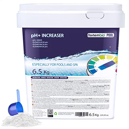 Nortembio Pool pH+ Plus 6,5 Kg, Organischer pH+ Heber für Schwimmbad und Spa. Verbesserung der Wasserqualität, ph-Regulierung, Vorteilhaft für die Gesundheit.
