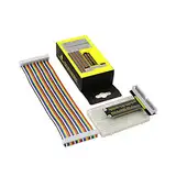 KEYESTUDIO Raspberry Pi GPIO Kabel Erweiterungsplatine, Lötfreie Steckplatine mit 400 Verknüpfungspunkten, 40-poliges Jumper-Flachbandkabel für Raspberry Pi 4/3/ 2/1/Zero/B B+ A A+