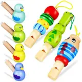 Gadpiparty 7 Stück Tier-Holzpfeifen Für Kinder Entzückende Vogelpfeifen Musikinstrument Entwicklungsspielzeug Krachmacherpfeifen Für Geburtstagsfeierbevorzugungen