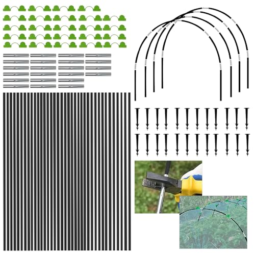 Jiahuade Pflanztunnel Bögen,Folientunnel für Hochbeet,Tunnelbogen mit Netz für Hochbeet,Gewächshaus Tunnel Bögen,Pflanztunnel Bögen Klein,Folientunnel Bögen,Gartentunnel Reifen