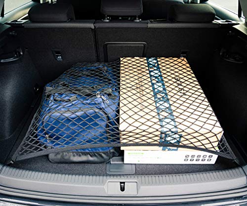 Vicera Gepäcknetz 70x60 cm • Kofferraumnetz fürs Auto, Wohnmobil mit massiven Haken • Auto Netz Organizer & Sicherung für den Kofferraum