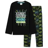 CityComfort Jungen Pyjama, Gaming Schlafanzug Set - Geschenke für Kinder, Teenager (Grün/Schwarz, 13-14 Jahre)