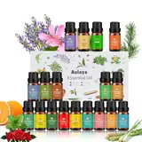 Ätherische Öle Set 18 x 10 ml, Teebaum, Lavendel, Eukalyptus, Weihrauch, Zitronengras, Rosmarin, Orange, Minze, Zitrone, Bergamotte, Ylang-Ylang, Grapefruit, Kamille, Rose, Vanille, Patchouli Salbei