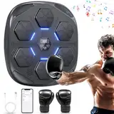 ADSAQOP Music Boxing Machine, LED Elektronische Musik Boxing Machine mit Boxhandschuhen, Musik Boxen Trainingsgerät für Erwachsene und Kinder, Musik Boxmaschine Unterstützt Bluetooth