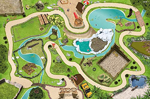 Tierpark Spielmatte (ähnlich Spielteppich) | SM04 | Hochwertige Spiel-Matte für das Kinder-Zimmer | ideales Zubehör zu Spiel-Figuren von Schleich, Playmobil, Papo, Bullyland | 150 x 100 cm | STIKKIPIX