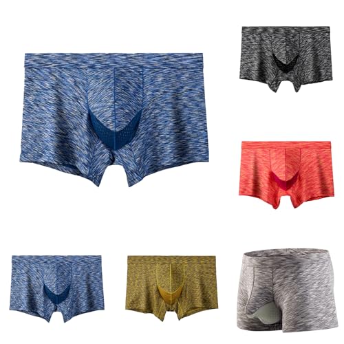 Boxershorts Baumwolle Herren Sexy Unterhosen Ohne Kratzenden Weit Unterwäsche 3D Beutel Retroshorts Locker Boxer Bequeme Herrenunterhosen Stretcken Underwear Warehouse Deals Angebote