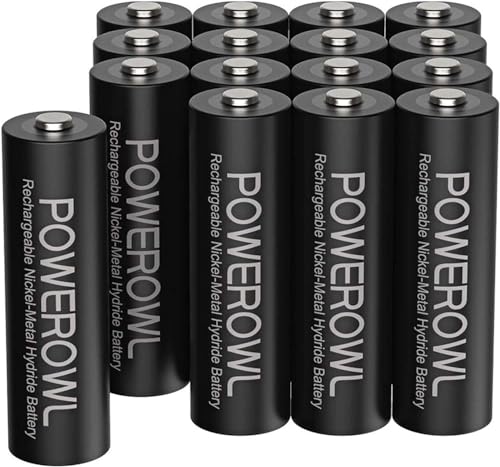 POWEROWL Akku AA 2800mAh AA Akku Wiederaufladbare 16 Stück (Geringe Selbstentladung, 1200 Zyklen) 1.2v NI-MH Wiederaufladbar AA Batterien