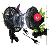 TronicXL 2 Stück Oszillierender Grow Clip Ventilator oszilierend I Extra groß I kompatibel mit Growbox Belüftung Zuluft Abluft Umluft Grower Fan Lüfter