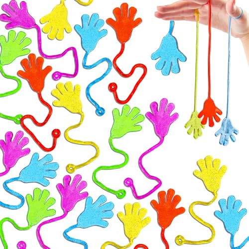 Klatschhand - 36 Stück Klebehand Spielzeug Bunte Klatschhände für Mitgebsel Kindergeburtstag, Glibber Gastgeschenke, Sticky Hands für Jungen und Mädchen, Party Give Aways (Farbe Zufällig)
