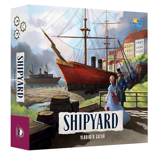 Rio Grande Games: Shipyard 2nd Edition – Strategie-Brettspiel, Schiffsbau aus dem 19. Jahrhundert, Wirtschafts- und Arbeiterplatzierung, Alter 14+, 1–4 Spieler, 90–120 Minuten