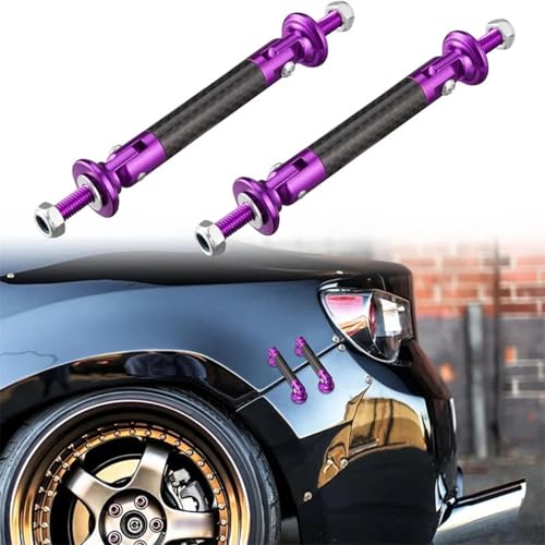 Torcarvh 2 STÜCKE Auto Splitter Stützstrebe Auto Front Heckrahmen Stoßstangenlippenschutz Strebe 45MM 177 Zoll Schutzstangen Stützstangen Kohlefaser Auto Stoßstangenbefestigungshebel Kits (Lila)