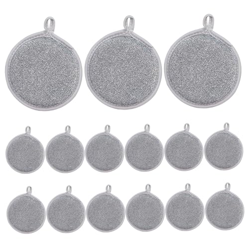 15pcs Mehrzweck -Draht -Geschirrspülungen für nasse und trockene, nicht kratzende Drahtgeschirrtuch, Mikrofaserschüssel -Lappen -Schrubbenpolster, wiederverwendbares Metalldraht -Geschirrtuch für Hei