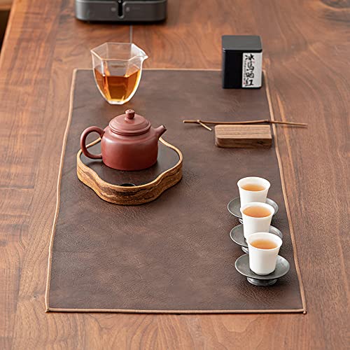 COMFEELING Wasserdichter Tischläufer aus PU-Leder, 30,5 x 50,8 cm, Vintage-Kaffee-/Teematten, hitzebeständig und abwischbar, Nachttisch-Abdeckung