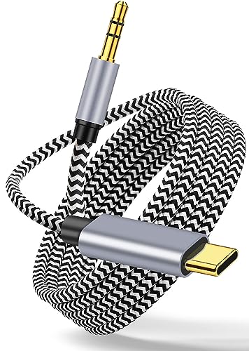 USB C auf Aux Kabel 1M,USB Typ C auf Klinke Kabel 3.5mm Jack Audio Auto für iPhone 15/Galaxy S24/Huawei/Pixel/iPad/Car Stereos