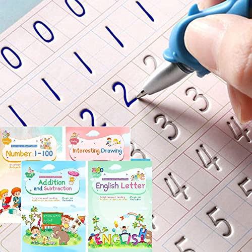 GEGELE Magic Ink Kopierbücher für Kinder Wiederverwendbare Handschrift Arbeitsbücher für Vorschulen, Grooves Vorlage Design und Handschrift (A5)