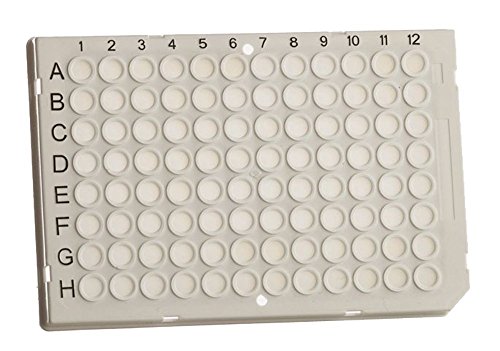 neoLab 7-5204 96well PCR-Platte, halber Rand, Niederprofil für Roche LC 480, Weiß (50-er Pack)