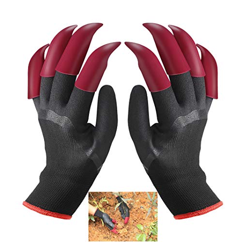 Gartenhandschuhe mit Krallen Wasserdichte Garten Genie Handschuhe zum Graben von Pflanz Farmen, Grabhandschuhe mit 8 Krallen Gartenarbeit