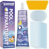 Pool Reparaturset, Pool Flicken Wasserdicht, Luftmatratze Reparaturset, Durchsichtige Repariert Eine Vielzahl Von Aufblasbaren Gegenständen, Poolfolie, Kajaks, Schlauchboot (60ml)