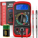 ULTRICS Digital Multimeter, Voltmeter, Amperemeter, Ohmmeter mit Messleitungen, Multitester misst OHM, Wechsel- und Gleichspannung, Stromwiderstand, Stromkreisdurchgang, Dioden, Elektrischer Tester