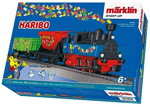 Märklin 29132 Start up - Haribo Startpackung - Modellbahnset, Detailgetreu, Lokomotive mit Wagons - Kinderfreundlich, Spielset - Haribo-Thema - 6+ Jahre - Spur H0