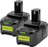 KUNLUN 2Stück 5,5Ah Ersatzakku für Ryobi 18V P108 Akku Li-ion Batterie Ryobi ONE+ RB18L50 RB18L40 RB18L25 BPL-1815 BPL-1820G BPL18151 BPL1820 P104 P105 P107 mit LED-Anzeige