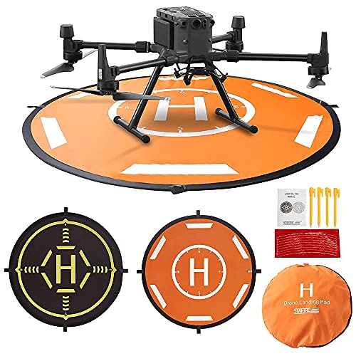 MMOBIEL Universeller Drohnenlandeplatz, wasserdichtes Helipad 55 cm / 21,6 Zoll für RC-Drohnen, Hubschrauber, DJI Mavic Mini 2 / Zoom/Air Fly 2 / Phantom/FPV/Inspire