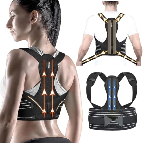 Rücken Geradehalter, Rückenstützgürtel Haltungskorrektur Damen Herren, Haltung Korrektur Gurt, Back Posture Corrector, Verstelbare Haltungstrainer Rückengurt für Schulter Nacken Rückenstütze(39'-48')