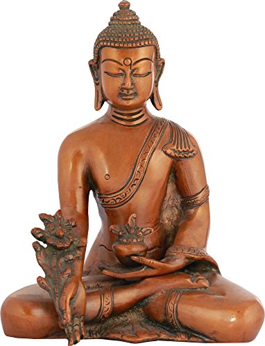 Exotic India Tibetischer, buddhistischer Gottheits-Medizin-Buddha, Chola, Size: 3.5 X 5.6 X 7.3 inches