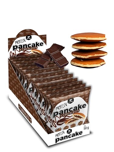 Go Fitness 12 Protein Pancakes - [12 x 50 gramm ] Schoko High Protein Snack, frisch gebacken & extrem lecker - Eiweißriegel alternative mit 13g Eiweiß pro Pancake