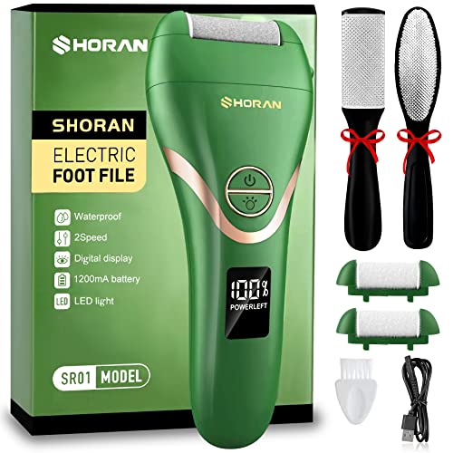 SHORAN Hornhautentferner Elektrisch Stark, Extreme Hornhaut Entfernen Fuß Wiederaufladbar, Profi Elektrischer Hornhautentferner Füße Foot Callus Remover für Fußpflege