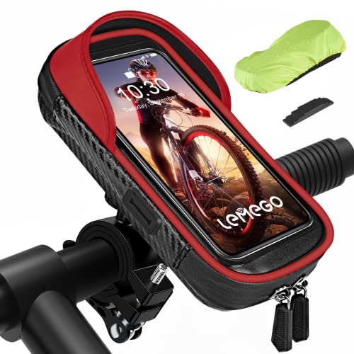 Handyhalterung Fahrrad Wasserdicht Handyhalter Motorrad Handy Halterung 360°Drehbarem Fahrradhalterung Lenkertasche für 4.7-7 Zoll Smartphone mit Regenhaube Fahrradtasche Fahrradlenker Halter Tasche