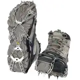 EWENYS Steigeisen für Bergschuhe mit 19 Edelstahl Spikes Schuhkrallen, Anti-Rutsch Winter Ice Schuhkrallen für Schnee und EIS, Damen Herren Grödel Spikes für Wandern Klettern Angeln Winter Outdoor