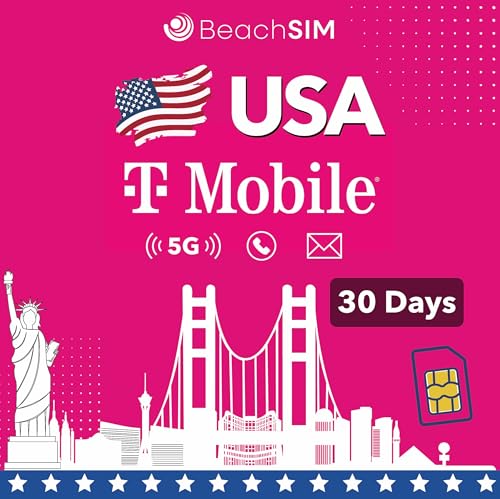 BeachSIM T-Mobile USA SIM unlimitierte Daten & Telefonie & SMS (USA - 30 Tage)