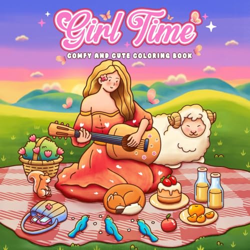 Girl Time: Relaxing Coloring Book for Adults and Teens Featuring Girls' Comfy and Cozy Daily Activities