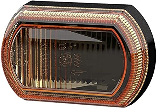 HELLA Zusatzblinkleuchte - Shapeline Tech - LED - 12V / 24V - geschraubt/Anbau - SAE/ADR/GGVS - Lichtscheibenfarbe: gelb - Kabel: 500mm - Stecker: offene Kabelenden - 2BM 013 336-011