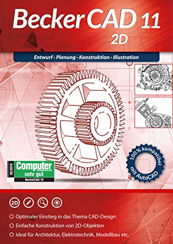 BeckerCAD 11 2D Architektur, Maschinenbau, Elektrotechnik, Modellbau CAD Programm, Software für Windows 11 / 10 / 8.1 / 8 / 7 / XP