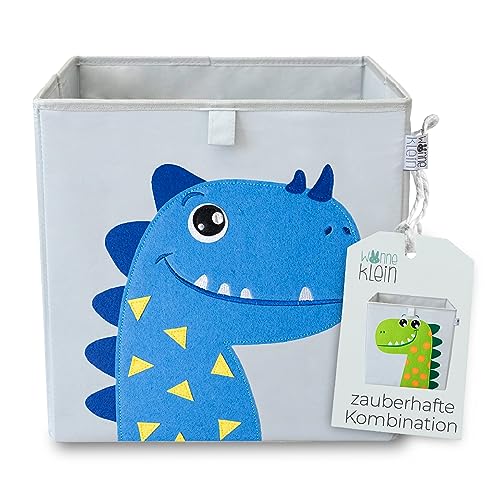 wonneklein Aufbewahrungsbox Kinder für Kallax Regal I Einsatz Kinderregal I Faltbox 33x33x33 Kinderzimmer I Boxen Spielzeug Aufbewahrung I Spielzeugkiste Dori Dino