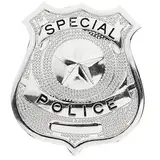 W WIDMANN MILANO Party Fashion 3302A - Polizeimarke, Polizist, Silber, Kostüm, Accessoire, Karneval, Mottoparty