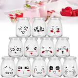 Purpledi 12PCS Joghurtgläser Gläser, Joghurtbecher, Dessertgläser mit Deckel Joghurtgläser Thermomix TM6 TM5 Varoma für Nachtisch Joghurt und Puddingsselber, ideal Zum Anrichten und Präsentieren