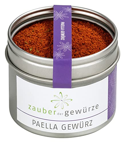 Zauber der Gewürze Paella Gewürz, spanische Gewürzmischung für Paella Pfanne, mit echtem Safran, Premium-Qualität in wiederverschließbarer Aroma-Dose, 60 g