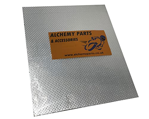 Alchemy Parts Selbstklebend Auspuff Motor Hitzeschutz Blatt 40 x 33cm Ideal Für Motorrad, Auto - Aluminium & Reflektierend