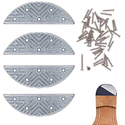 GGOUPTY Metall Schuhe Ferse Platten 2 Paar Ferse Sohle Guard Reparatur Pads mit Schraube Nägel Ferse Ersatz Taps für Stiefel und Schuhe