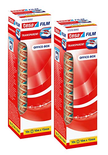 tesa film transparent, 10m x 15mm, 10 Rollen (2x 10 Rollen)