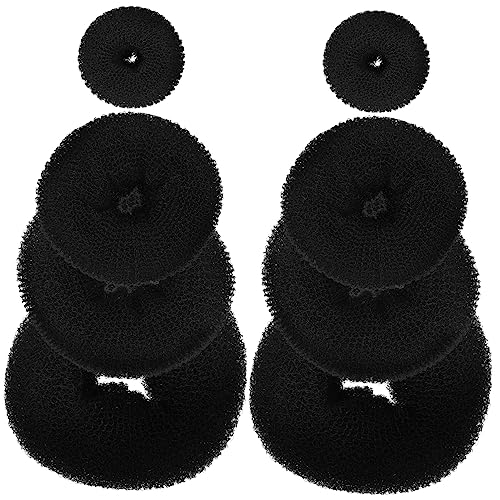 NOLITOY 8St Donut-Haareisen Haarstyling-Tools Griffe Macher Haarnetze für die Gastronomie Zubehör werkzeug verschleißfester Brötchenhersteller kleiner Brötchenkrapfen Nylonseide Black